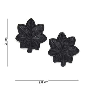 Embleem metaal Luitenant Colonel zwart à 2 stuks #6025