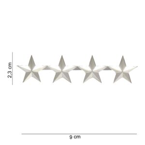 Embleem metaal Generaal 4 sterren #6098