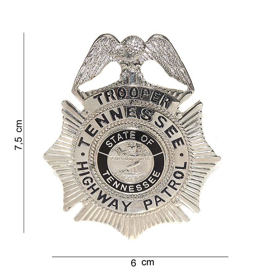 Embleem metaal trooper tennessee highway patrol (zil) #7022