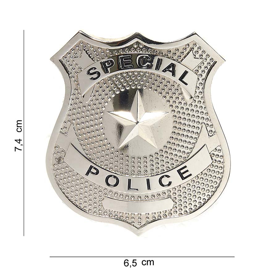 Embleem metaal special police zilver #7029