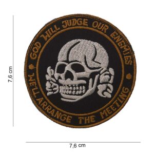 Embleem stof god will judge our enemies #5022