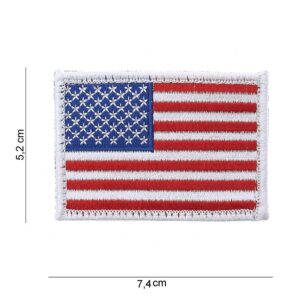 Embleem stof vlag USA witte rand met klittenband #1010
