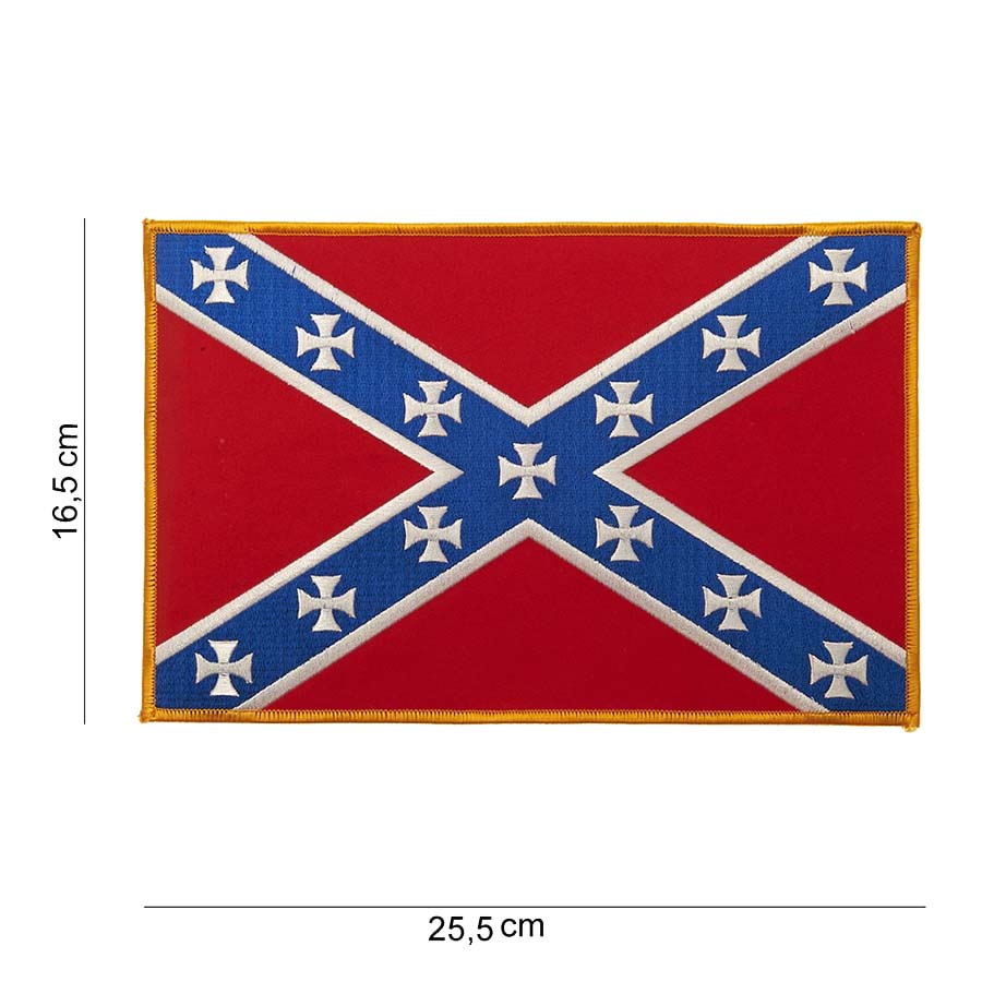 Embleem stof vlag rebel kruis (groot) #1076