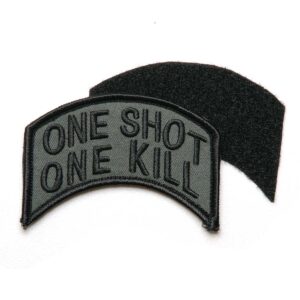 Embleem stof one shot one kill met klittenband #1051