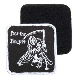 Embleem stof fear the reaper met klittenband #1077
