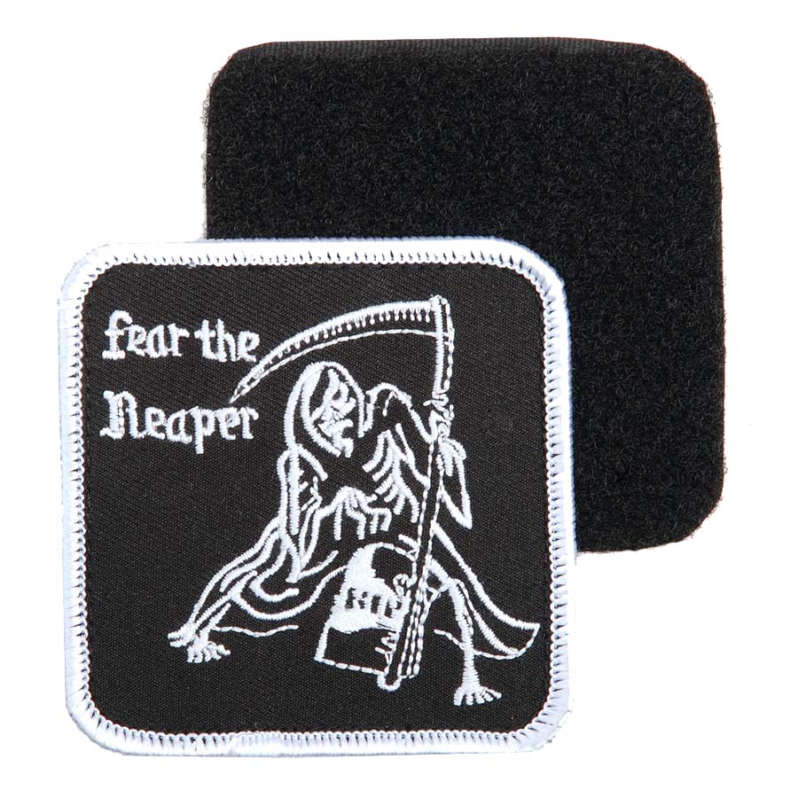 Embleem stof fear the reaper met klittenband #1077
