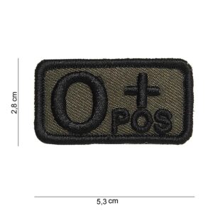 Embleem stof bloedgroep O+positief groen #5077