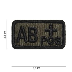 Embleem stof bloedgroep AB+positief groen #5080