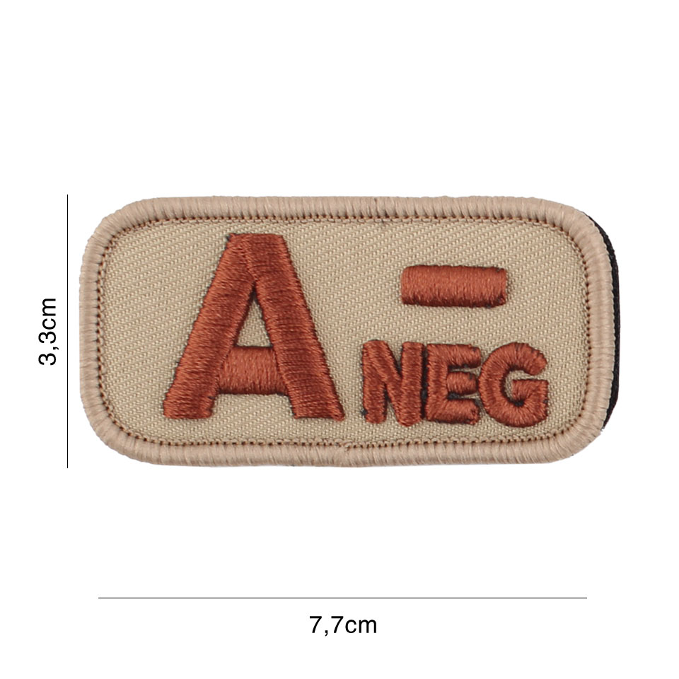 Embleem stof bloedgroep A-negatief coyote #8111
