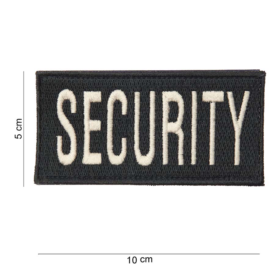 Embleem stof security (dik) met klittenband zwart #2023