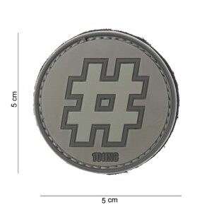 Embleem 3D PVC Hashtag grijs #10092