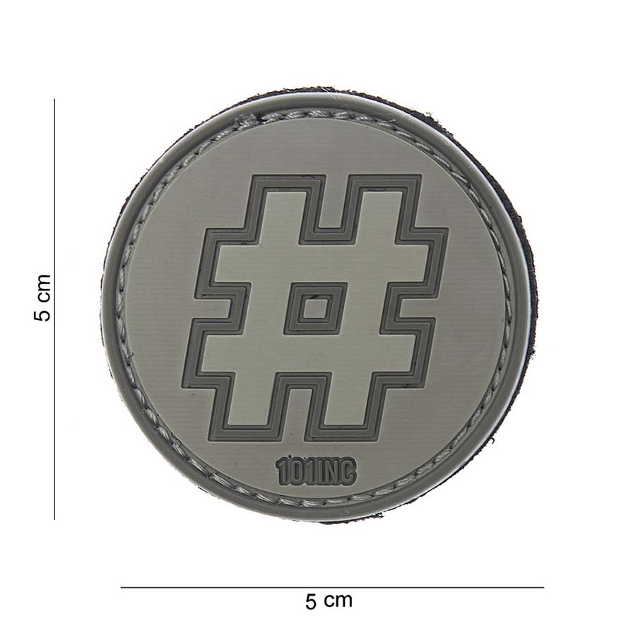 Embleem 3D PVC Hashtag grijs #10092