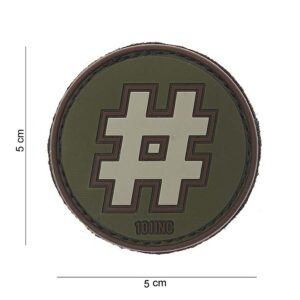 Embleem 3D PVC Hashtag groen #10094