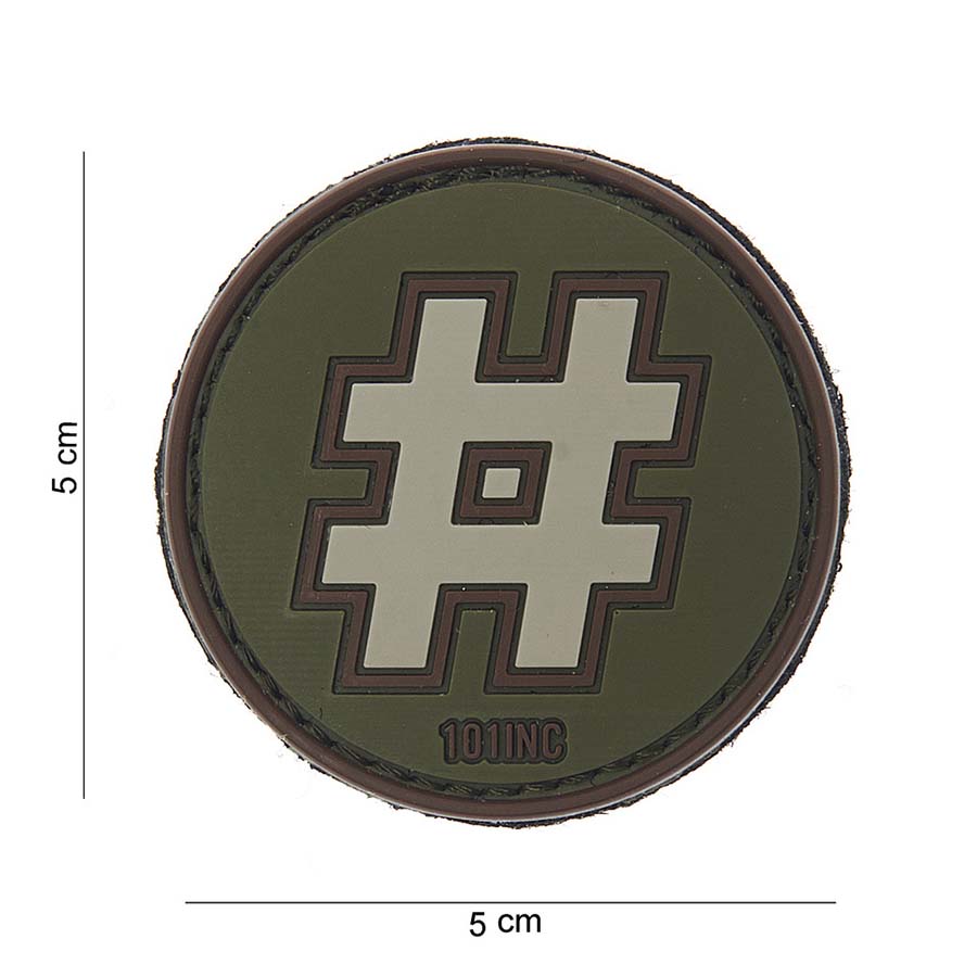 Embleem 3D PVC Hashtag groen #10094