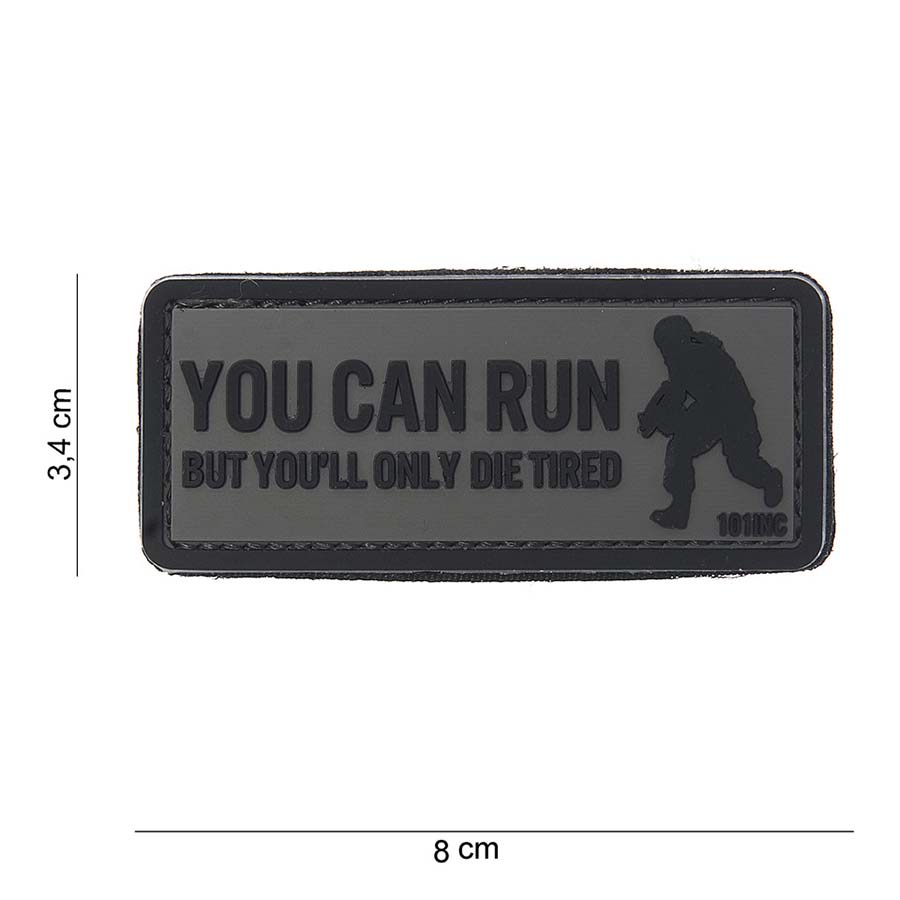 Embleem 3D PVC You can run grijs #10064