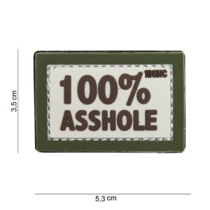 Embleem 3D PVC 100% asshole beige/groen #14077