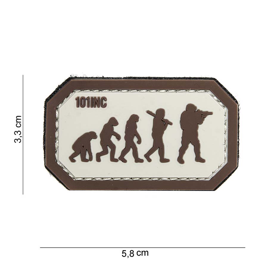 Embleem 3D PVC Airsoft evolution beige/bruin #14073