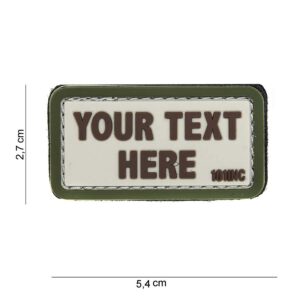 Embleem 3D PVC Your text here beige/groen #14079