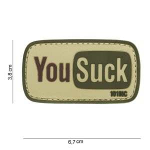 Embleem 3D PVC You Suck groen #14069