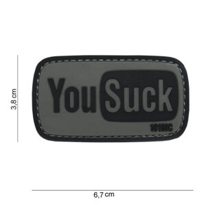 Embleem 3D PVC You Suck grijs/zwart #14068