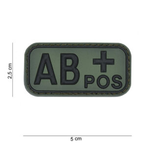 Embleem 3D PVC bloedgroep AB+ positief green #13032