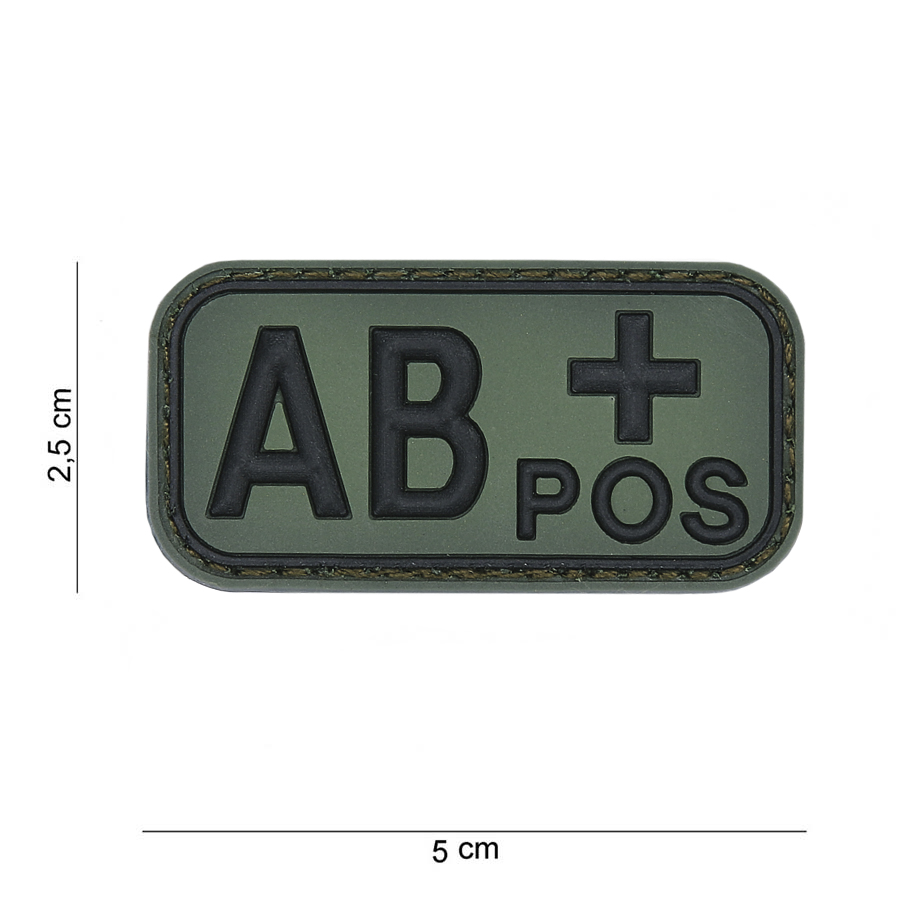 Embleem 3D PVC bloedgroep AB+ positief green #13032