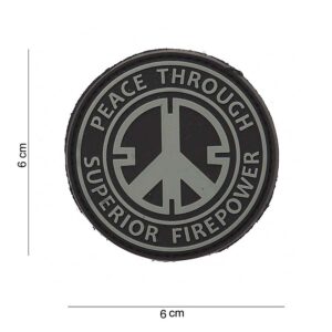Embleem 3D PVC Peace through superior fire power #12036