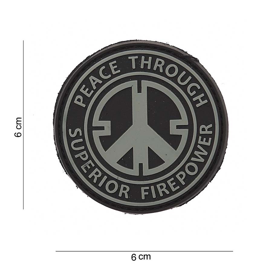 Embleem 3D PVC Peace through superior fire power #12036