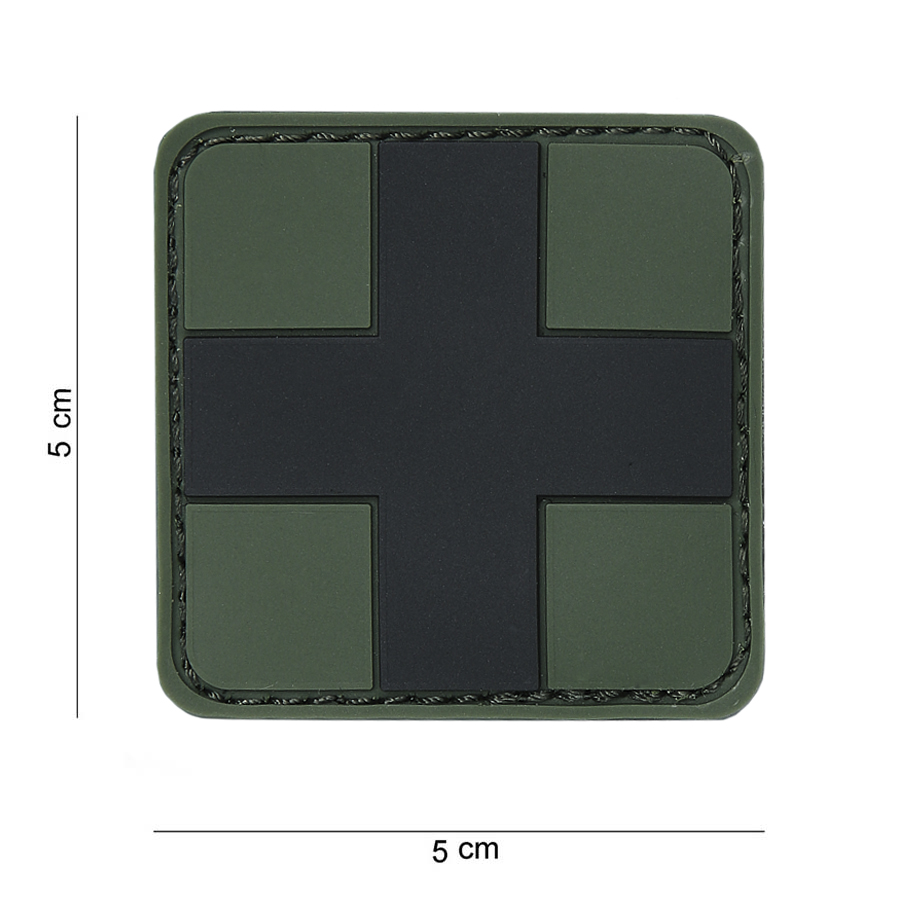 Embleem 3D PVC Cross zwart #12013