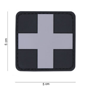 Embleem 3D PVC Cross grijs #12029