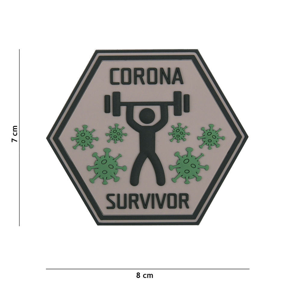 Embleem 3D PVC Corona Survivor #6101 Embleem 3D PVC Corona Survivor #6101