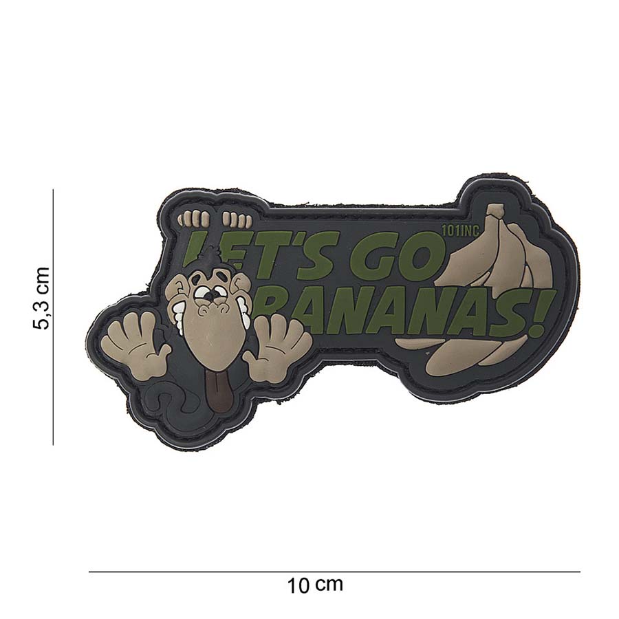 Embleem 3D PVC Let's go bananas beige #10096