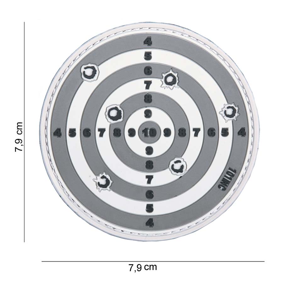 Embleem 3D PVC Target grijs #14035