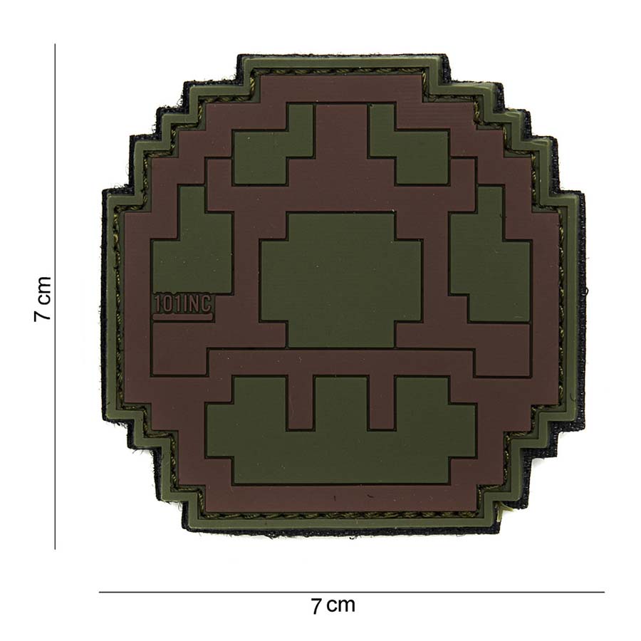 Embleem 3D PVC Mushroom groen/bruin #14056