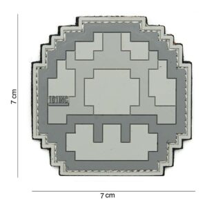 Embleem 3D PVC Mushroom grijs #14057
