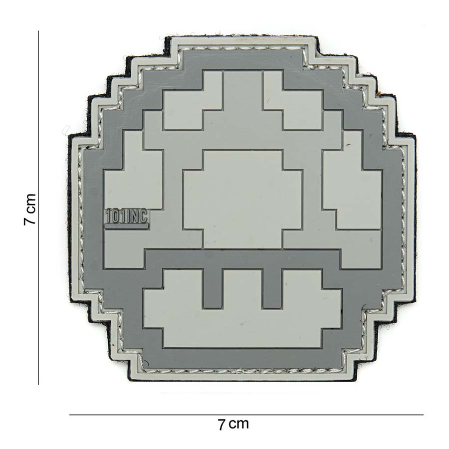 Embleem 3D PVC Mushroom grijs #14057