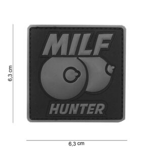 Embleem 3D PVC Milf hunter grijs #16087