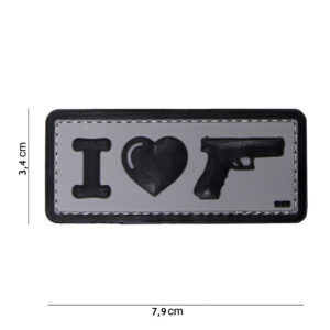 Embleem 3D PVC I Love my sidearm zwart #16061