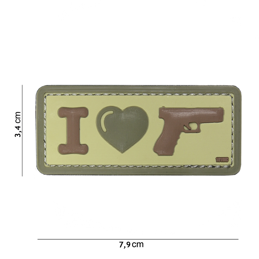 Embleem 3D PVC I Love my sidearm coyote #16060