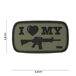 Embleem 3D PVC I Love my M4 groen #16057
