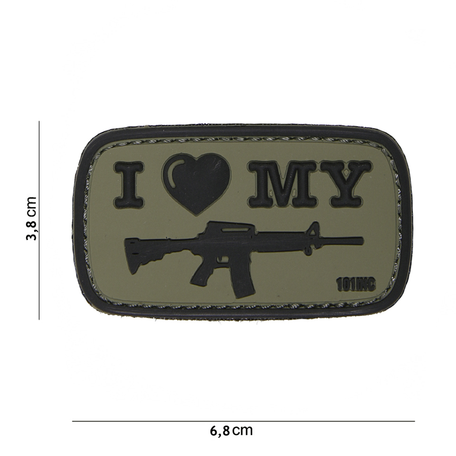 Embleem 3D PVC I Love my M4 groen #16057