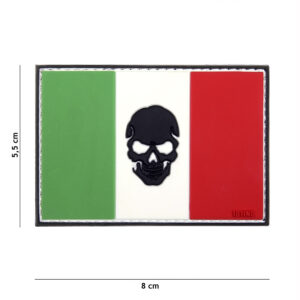Embleem 3D PVC vlag Italië + skull #17011