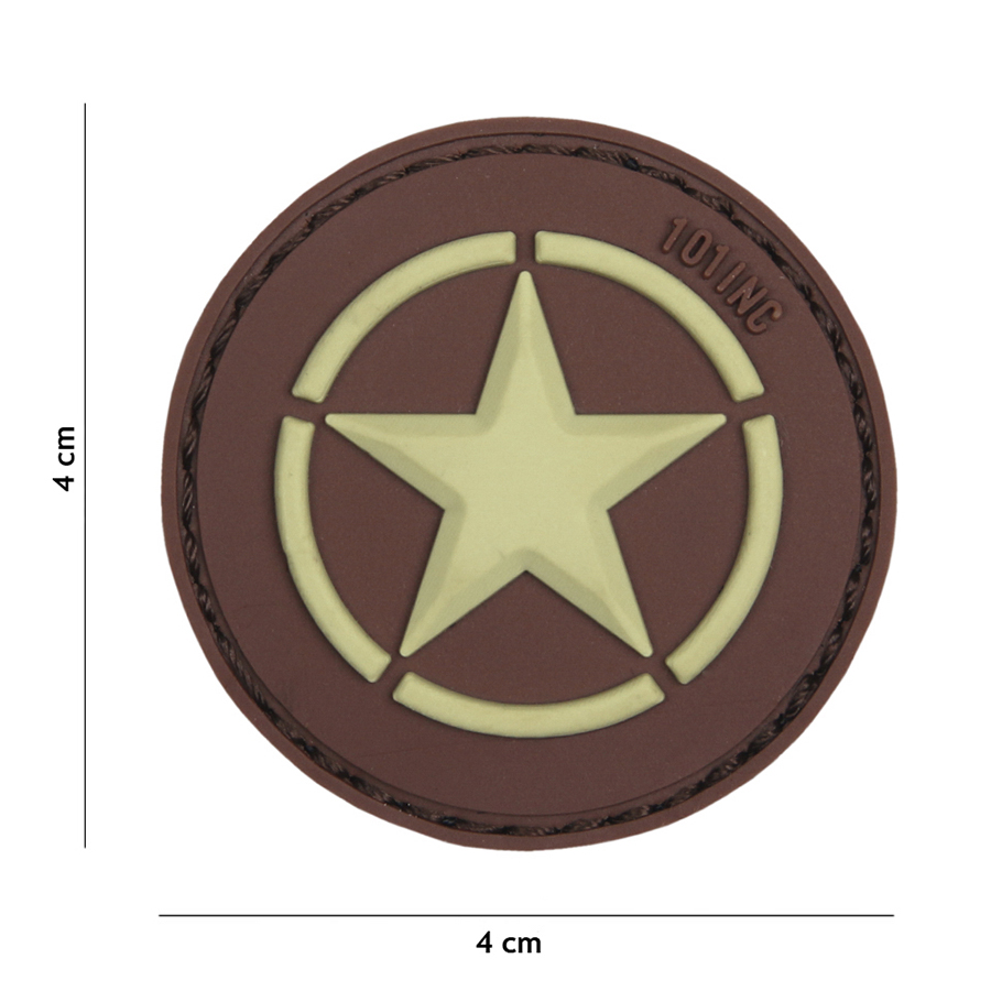 Embleem 3D PVC Allied star bruin #18045 Embleem 3D PVC Allied star bruin #18045
