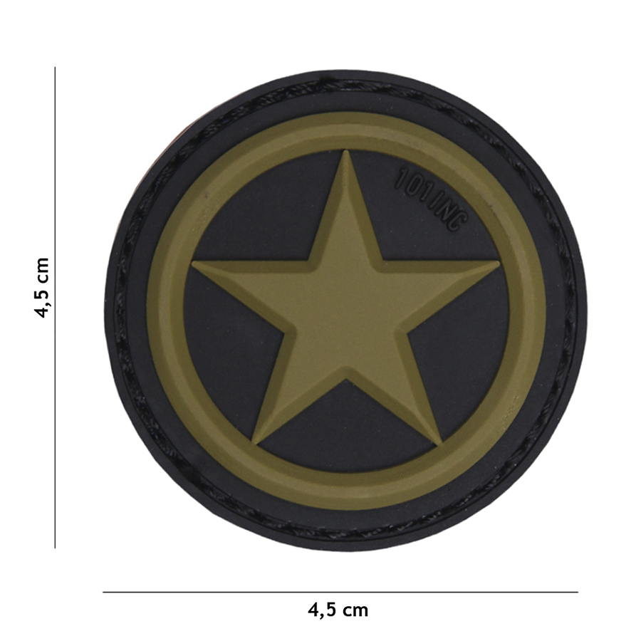 Embleem 3D PVC USA star groen #18063 Embleem 3D PVC USA star groen #18063