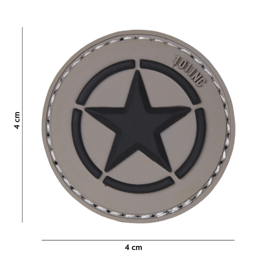 Embleem 3D PVC Allied star grijs #18047 Embleem 3D PVC Allied star grijs #18047