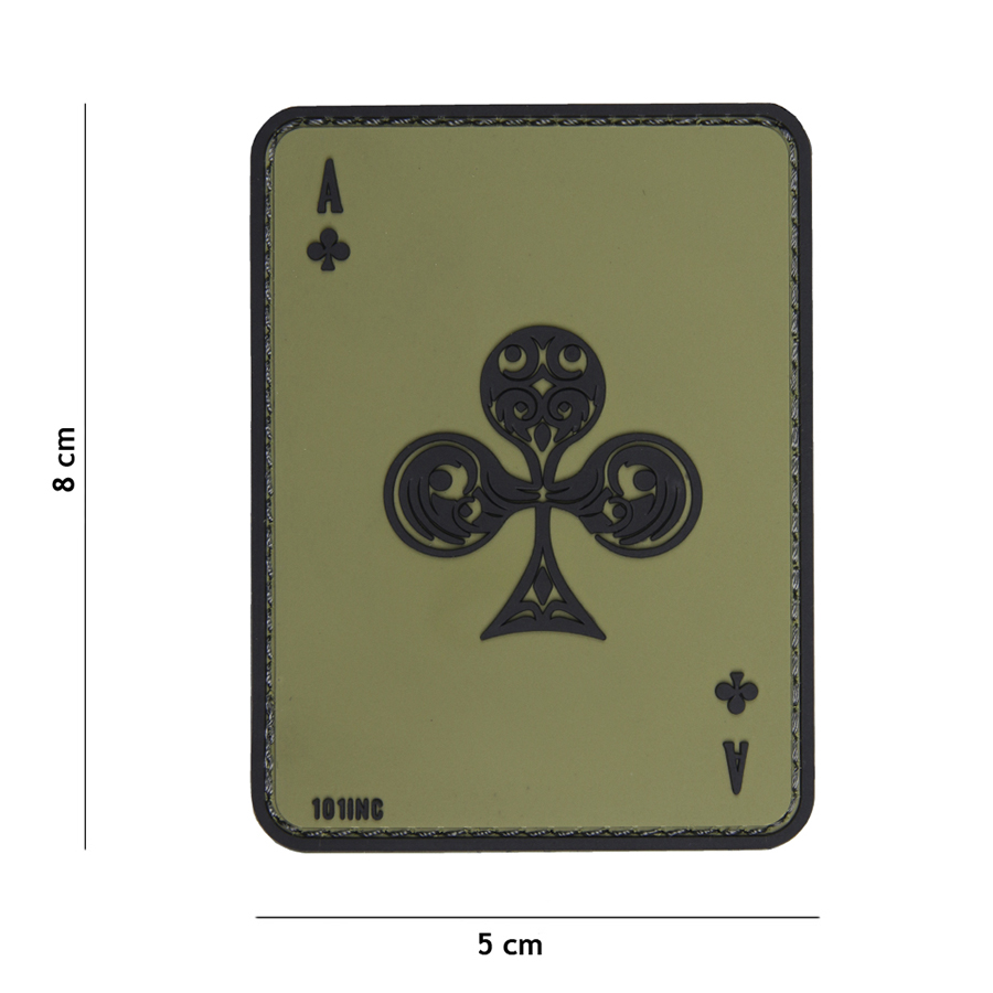 Embleem 3D PVC klaver aas groen #19009