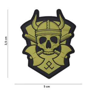 Embleem 3D PVC Viking met bijl groen #16051
