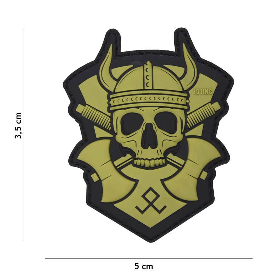 Embleem 3D PVC Viking met bijl groen #16051