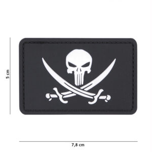 Embleem 3D PVC Punisher pirate zwart #11125