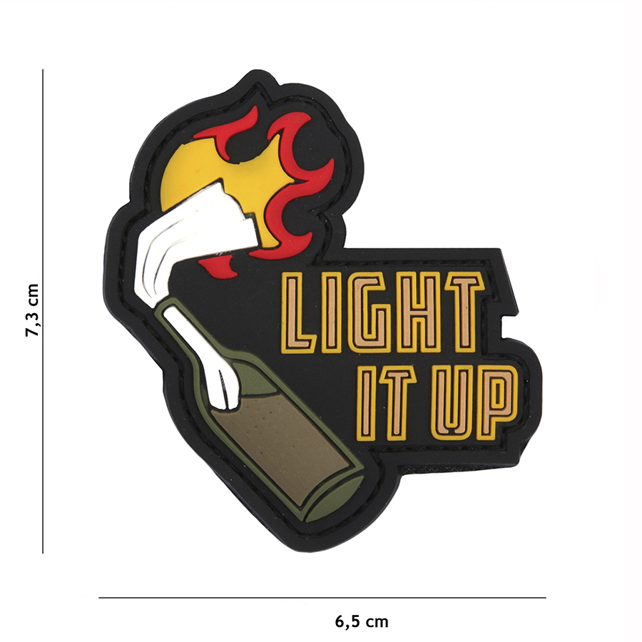 Embleem 3D PVC Light it up zwart #9011